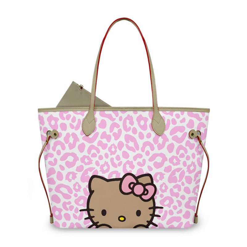 BROWN HK LEOPARD PRINT TOTE BAG (pre-order)
