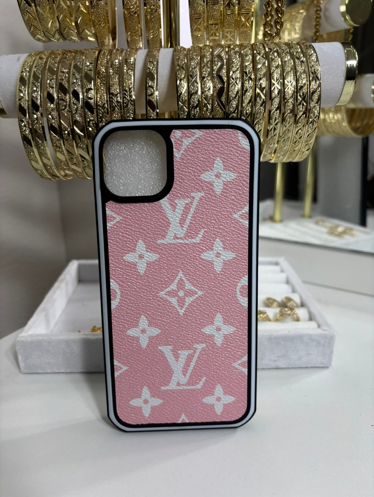 PINK AND WHITE LV CASE (pre-order)