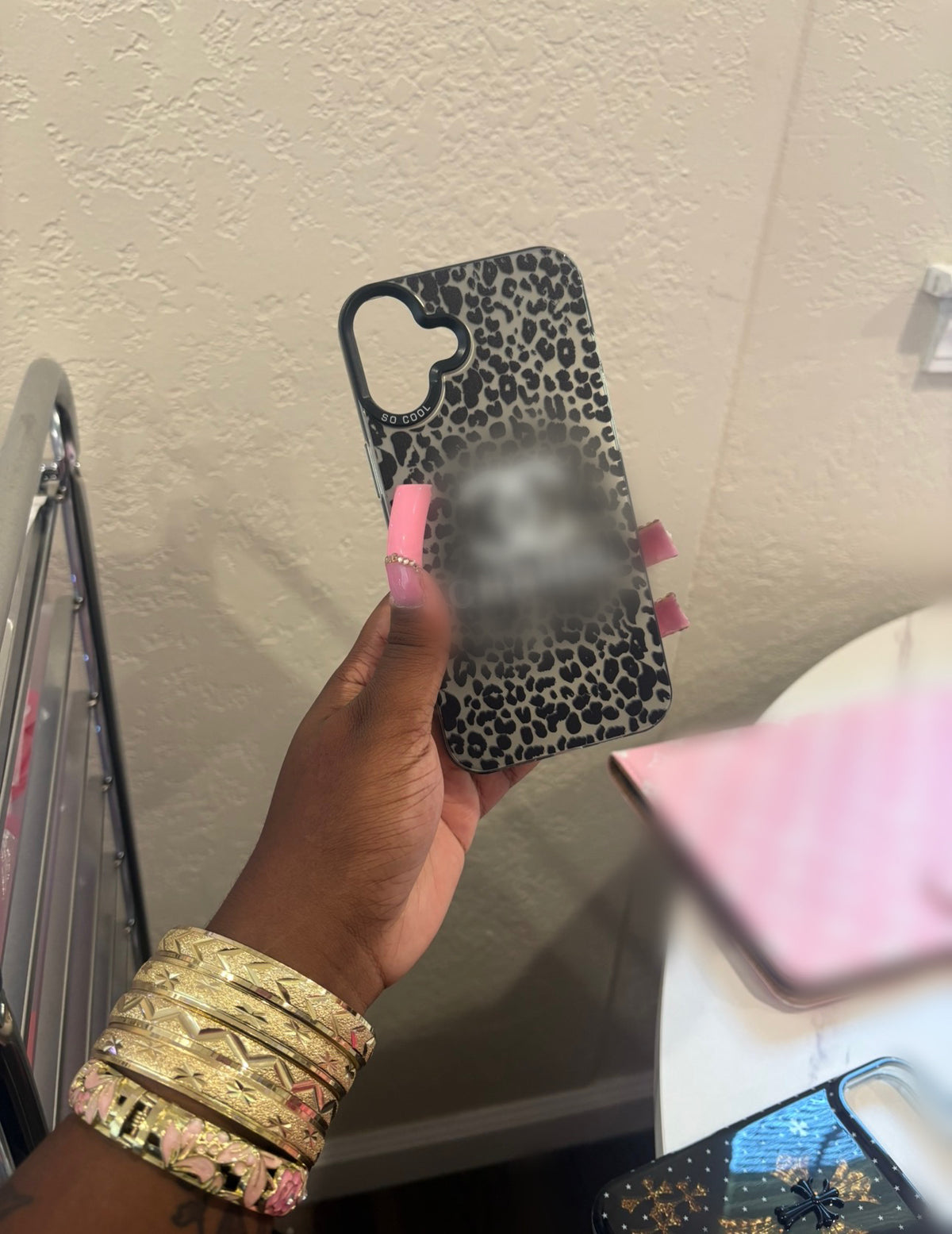 BLACK LEOPARD PRINT LUXE CASE (pre-order)
