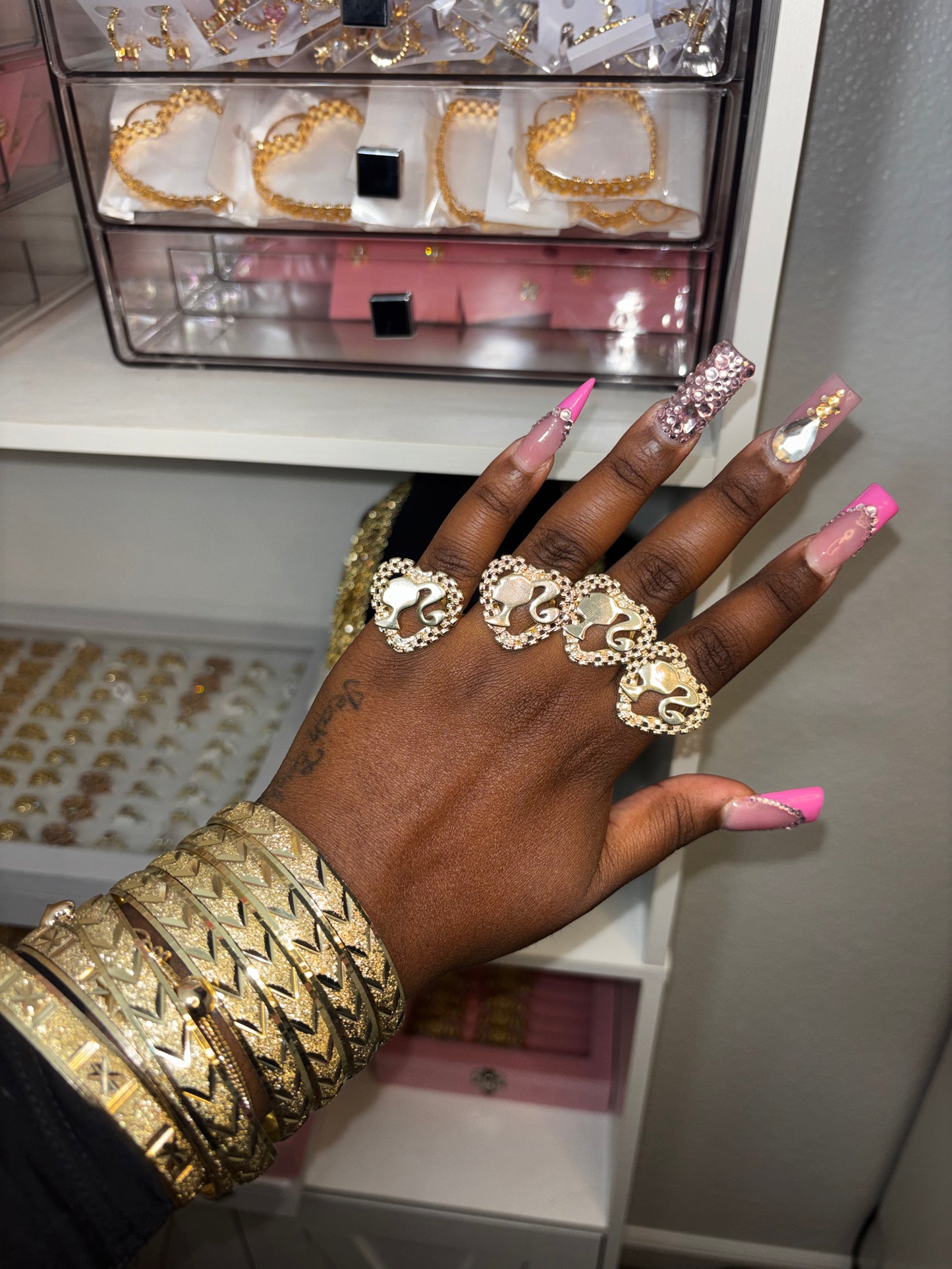 BARB HEART ROLEX RING