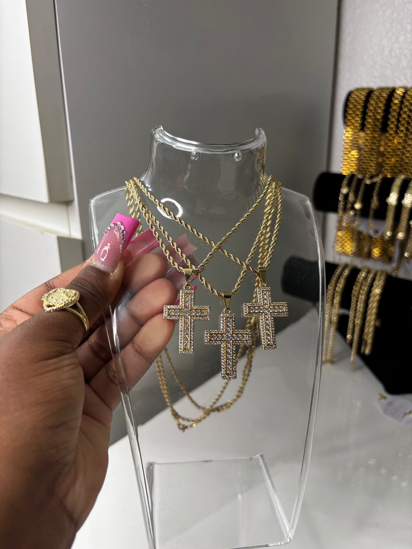 BLING CROSS NECKLACE