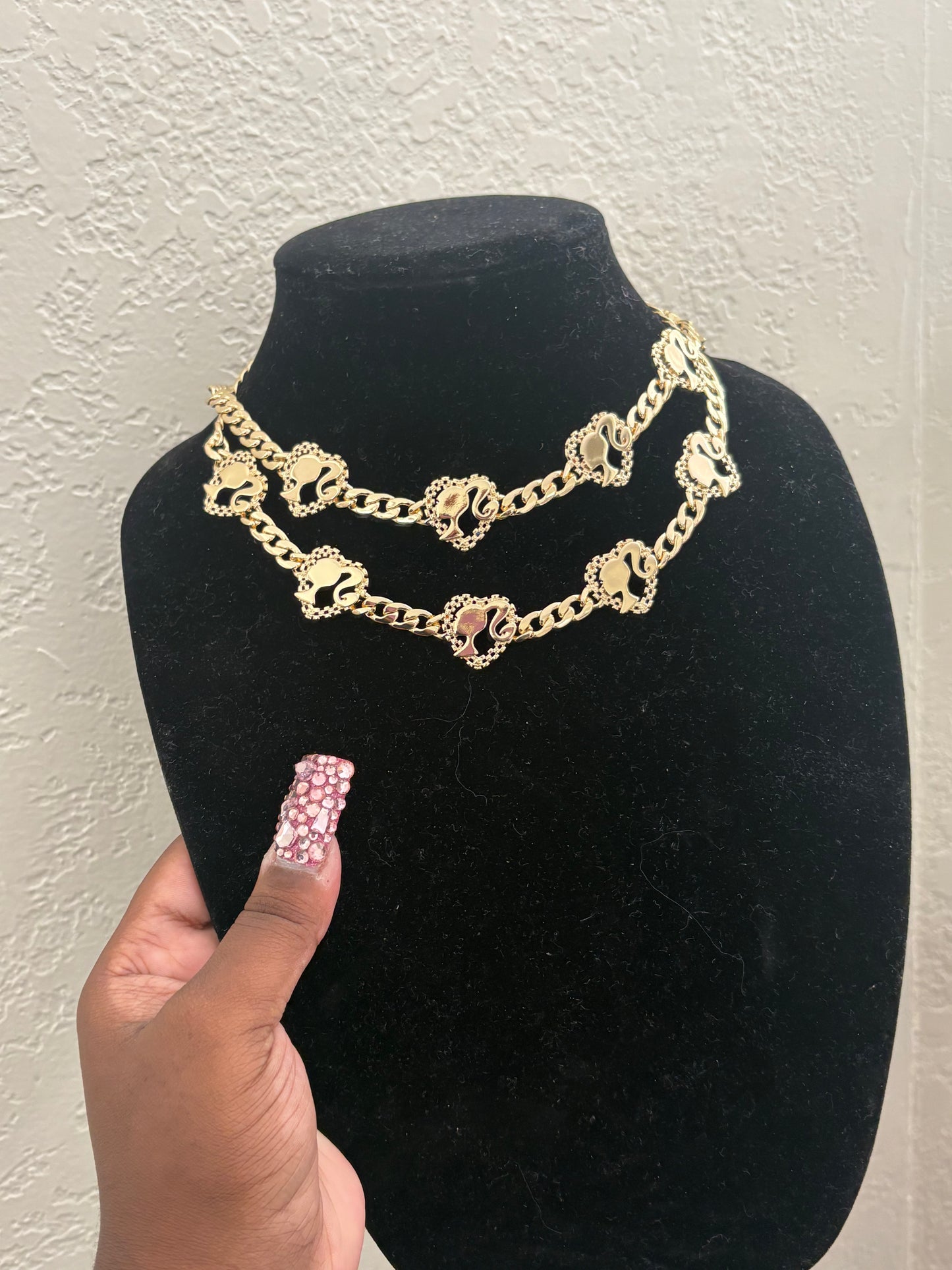 MULTI BARB HEART ROLEX NECKLACE
