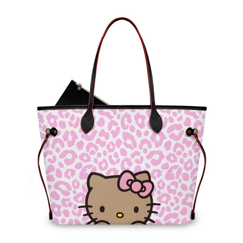 BROWN HK LEOPARD PRINT TOTE BAG (pre-order)
