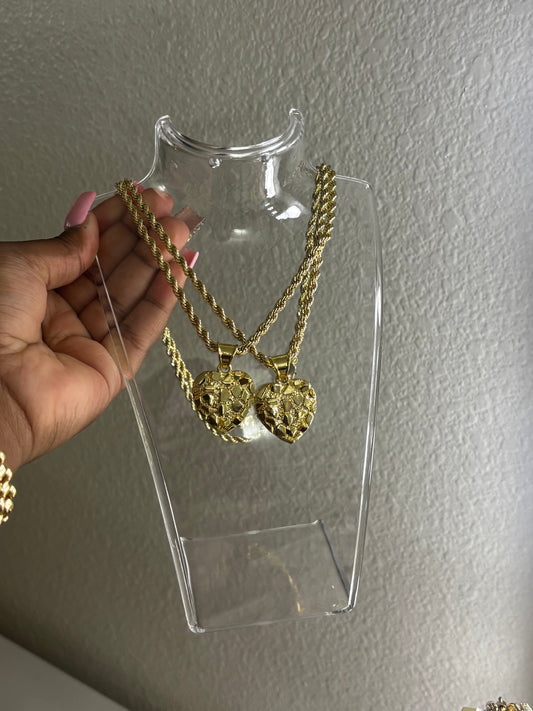 LARGE HEART NUGGET NECKLACE