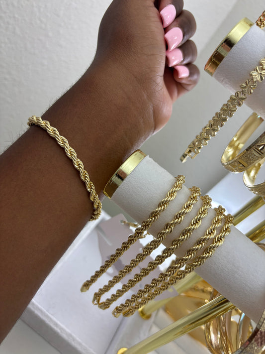 GOLD FILLED ROPE BRACELET
