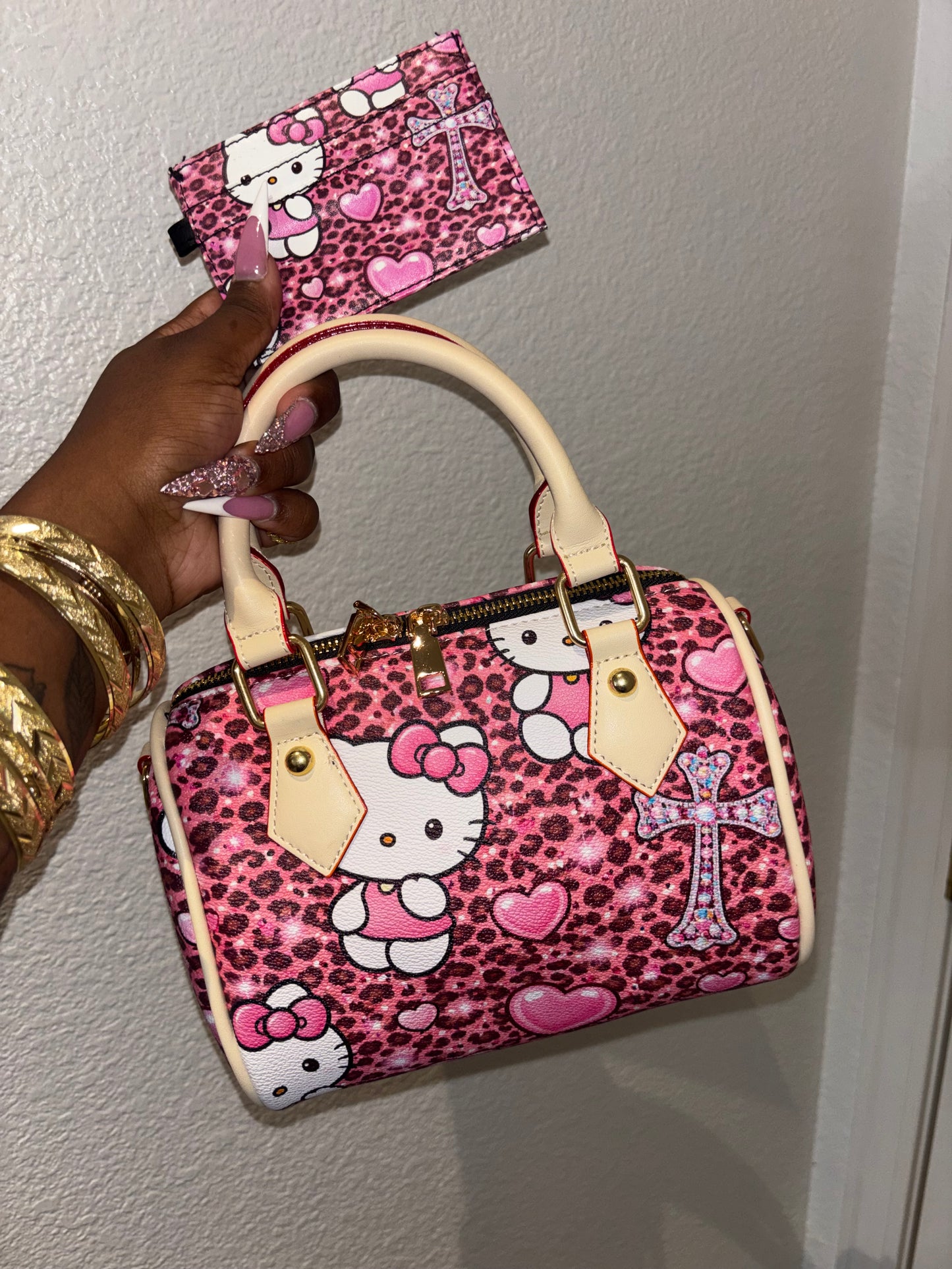 PINK BUBBLY HK CHROME HEART PURSE