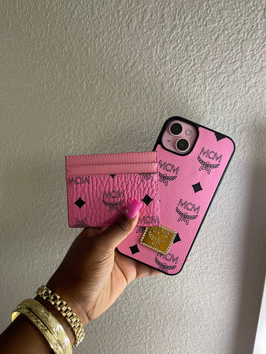 PINK MCM CASE & WALLET