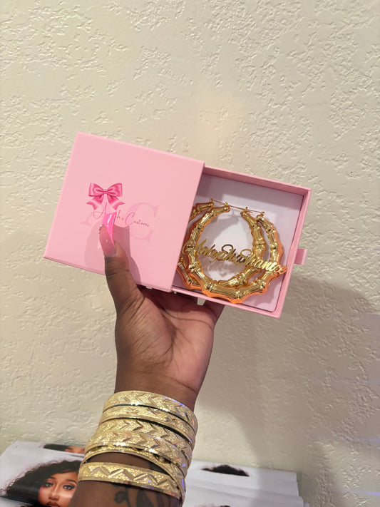 CUSTOM BAMBOO NAME HOOPS (pre-order)