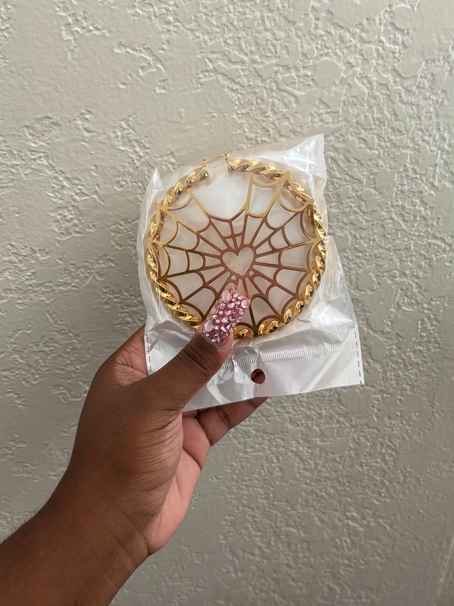 HEART SPIDEY HOOPS