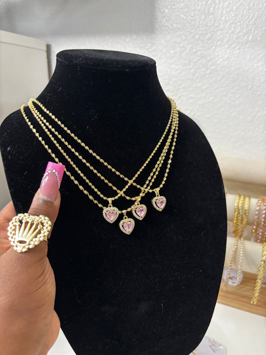 PINK HEART NECKLACE