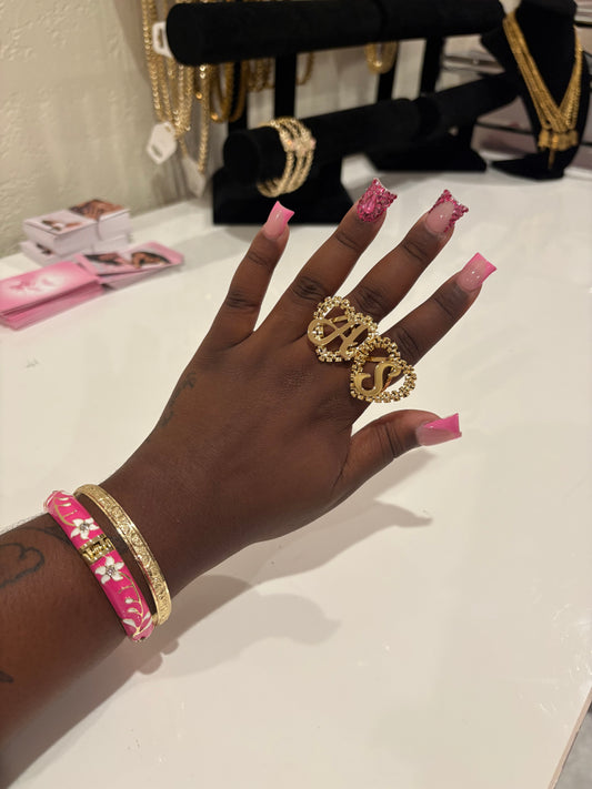 INITIAL HEART ROLEX RING