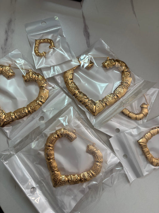 HEART BAMBOO HOOPS