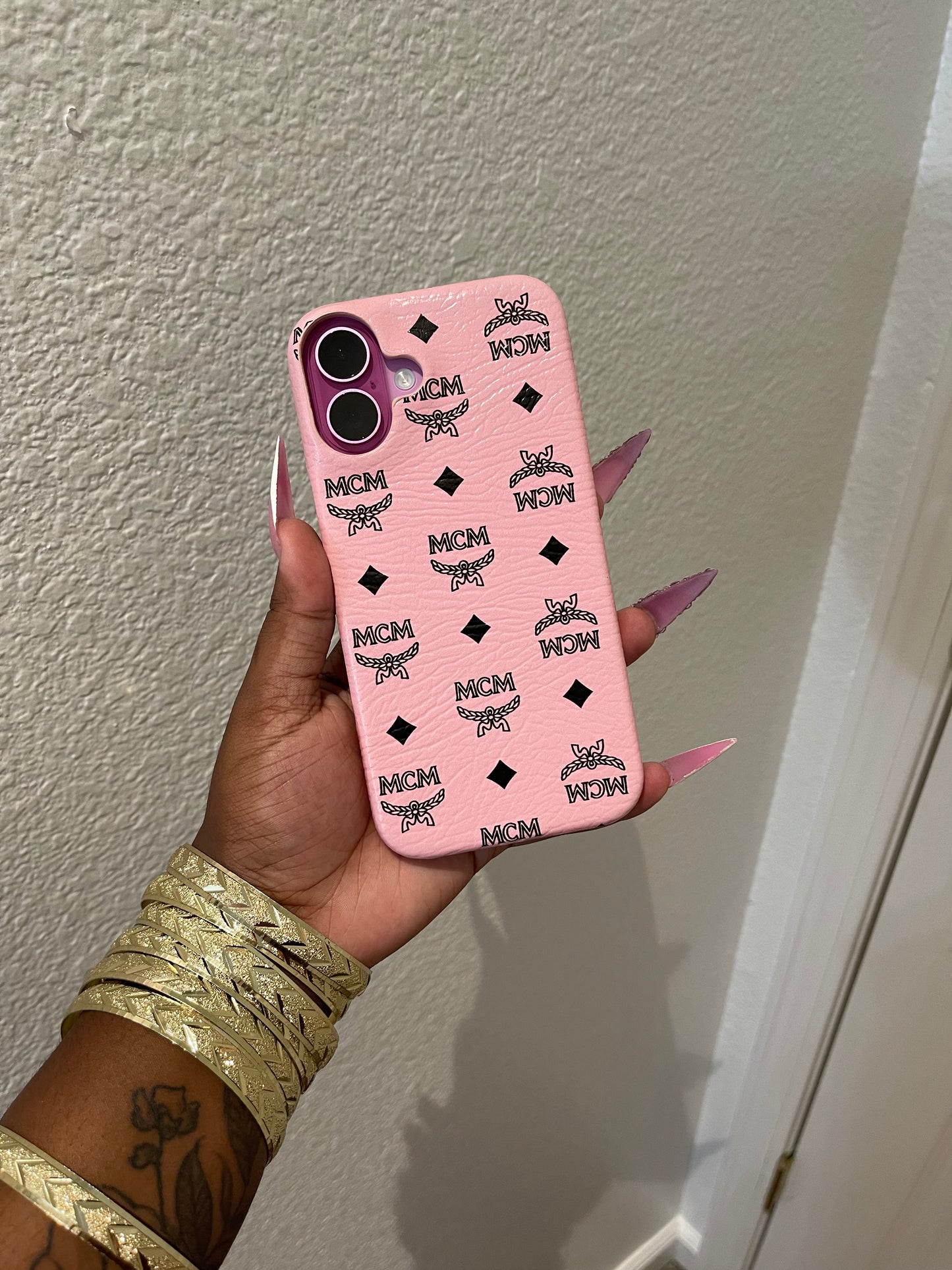 LIGHT PINK MCM CASE