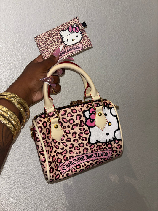 PINK LEOPARD PRINT HK PURSE