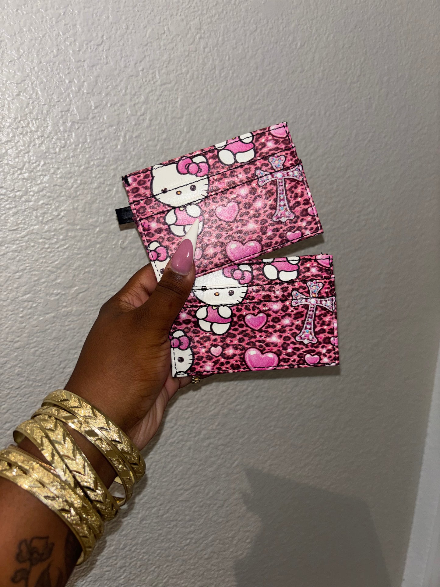 PINK BUBBLY HK CHROME HEART CARDHOLDER
