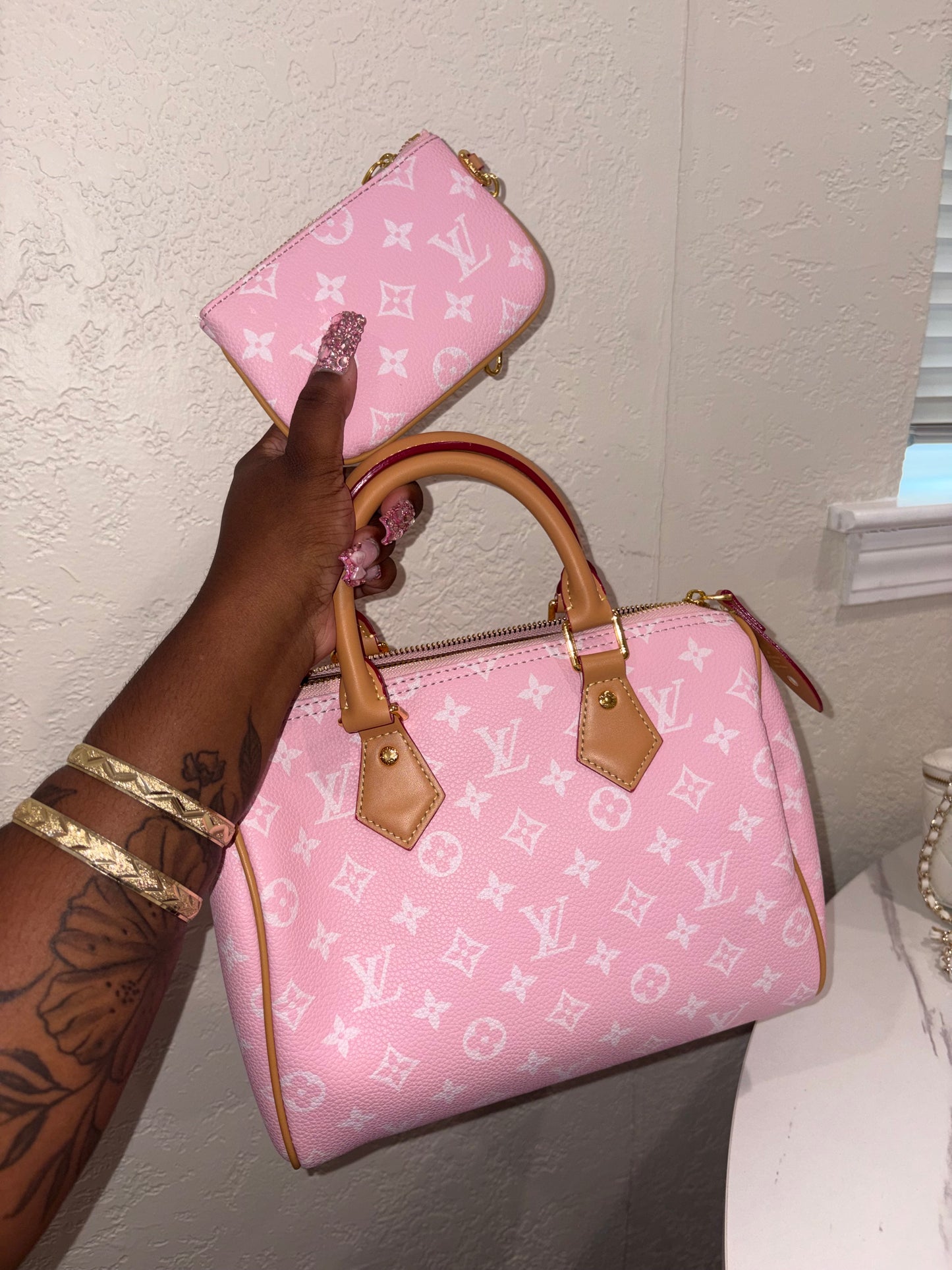 PINK LV PURSE + WALLET (pre-order)