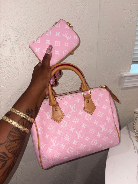 PINK LV PURSE + WALLET (pre-order)