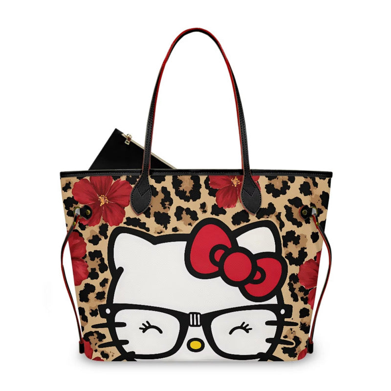 RED HK CHEETAH TOTE BAG (pre-order)