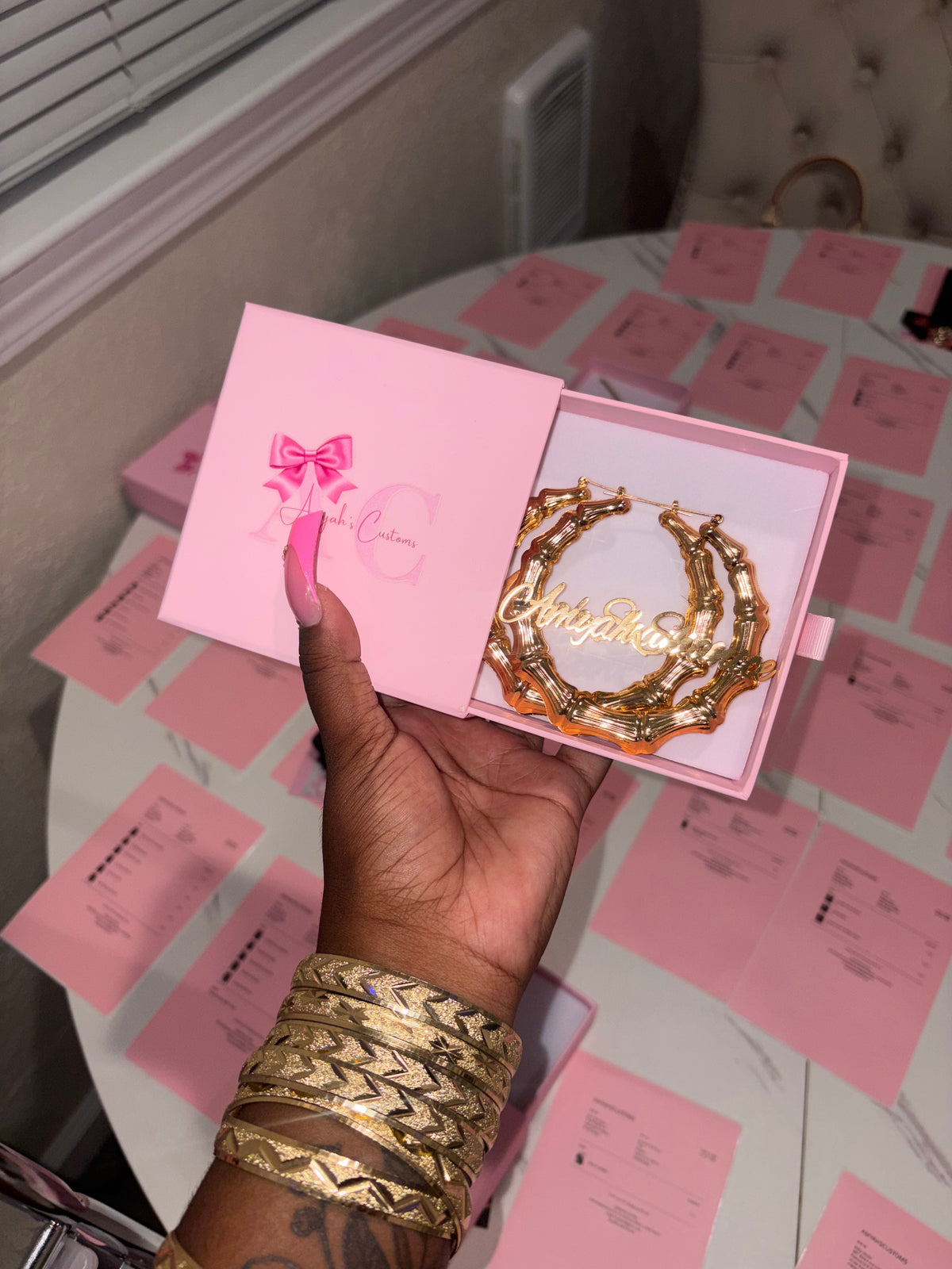 CUSTOM BAMBOO NAME HOOPS (pre-order)