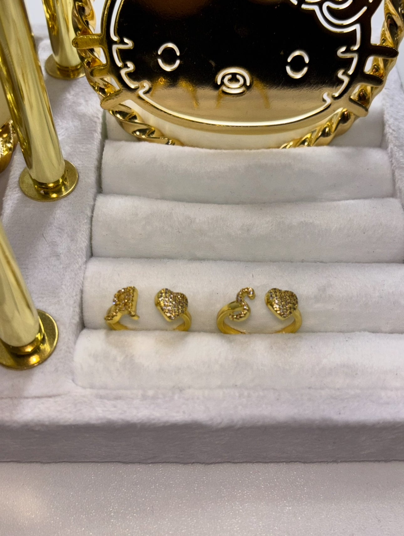 HEART INITIAL RING (adjustable)