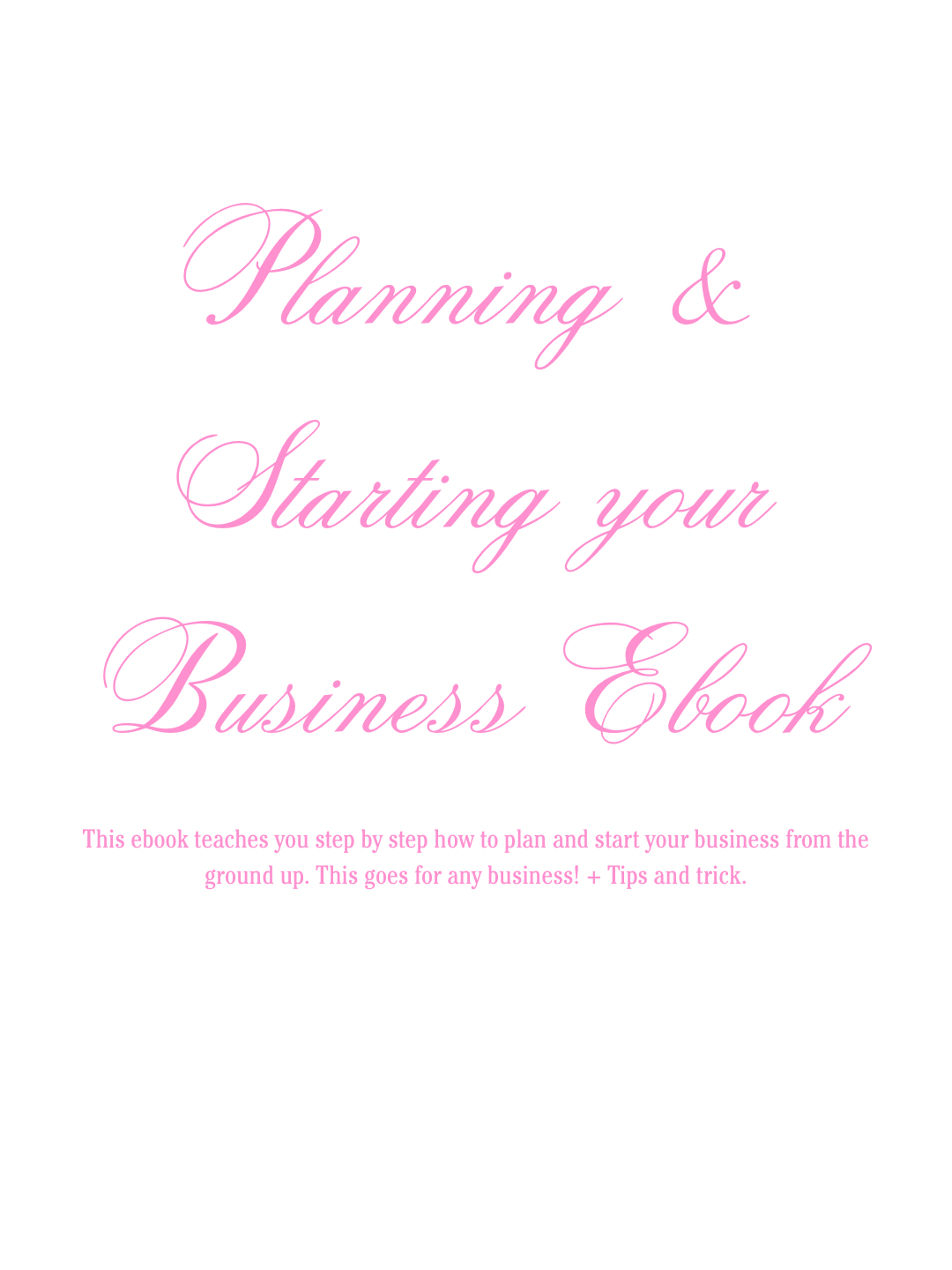 PLANNING & STARTING YOUR BUSINESS EBOOK