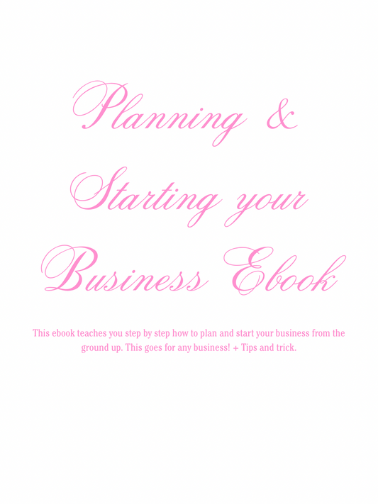 PLANNING & STARTING YOUR BUSINESS EBOOK