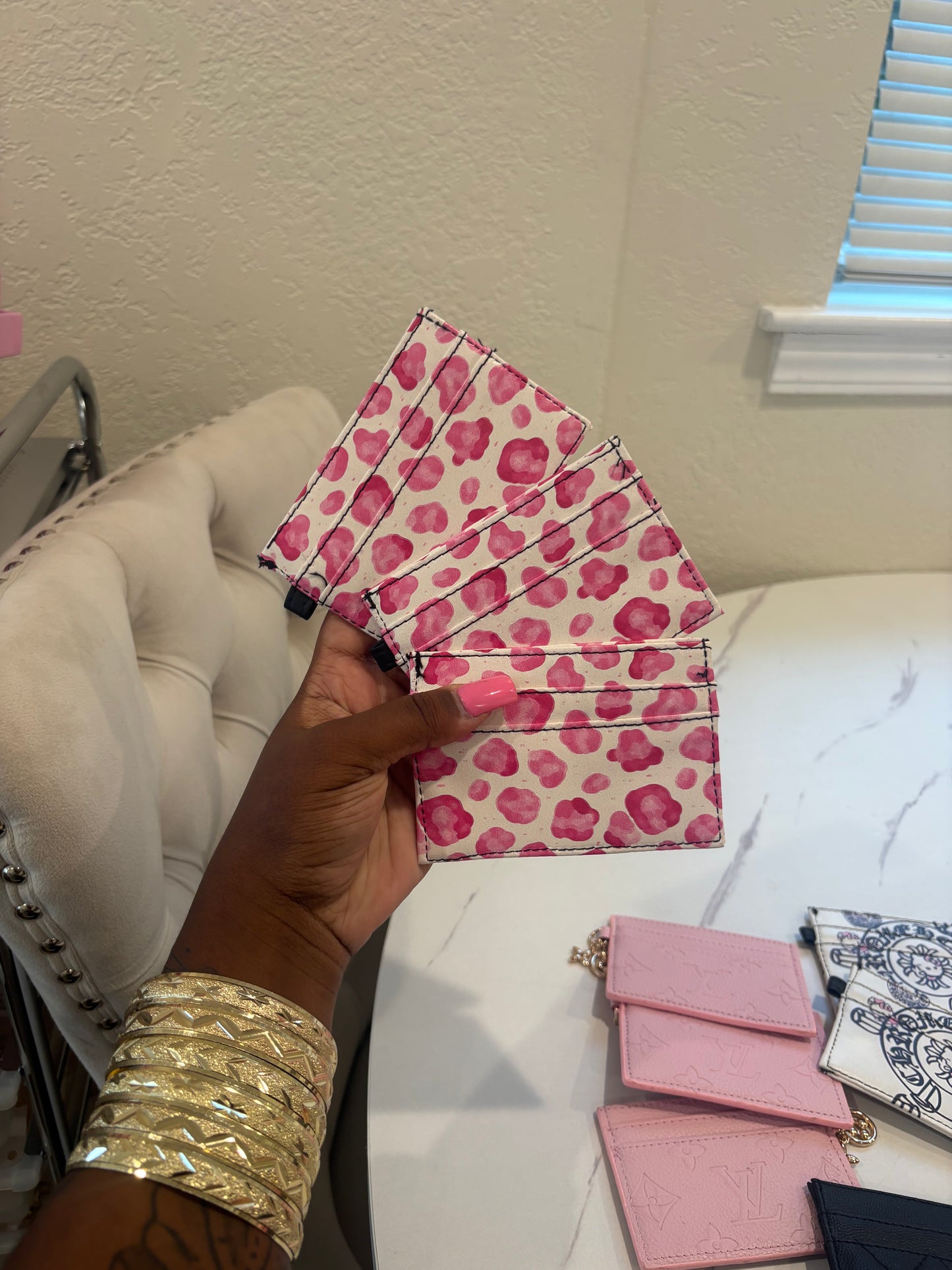 PINK CHEETAH CARD HOLDER