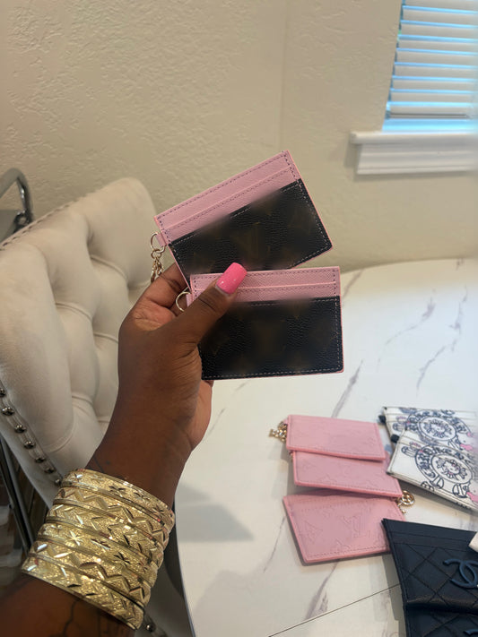 PINK/BROWN LUXE CARD HOLDER