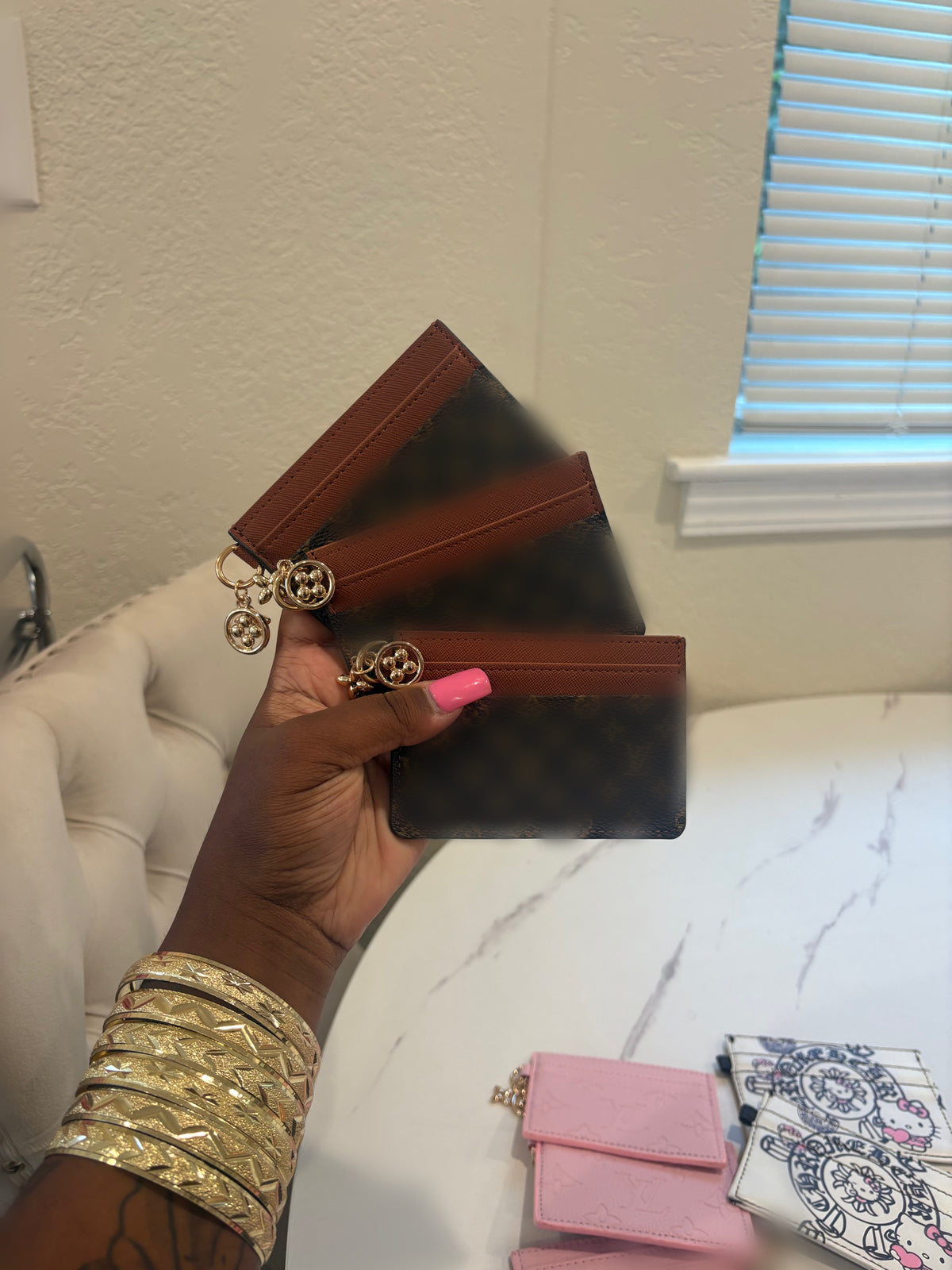 BROWN LUXE CARD HOLDER