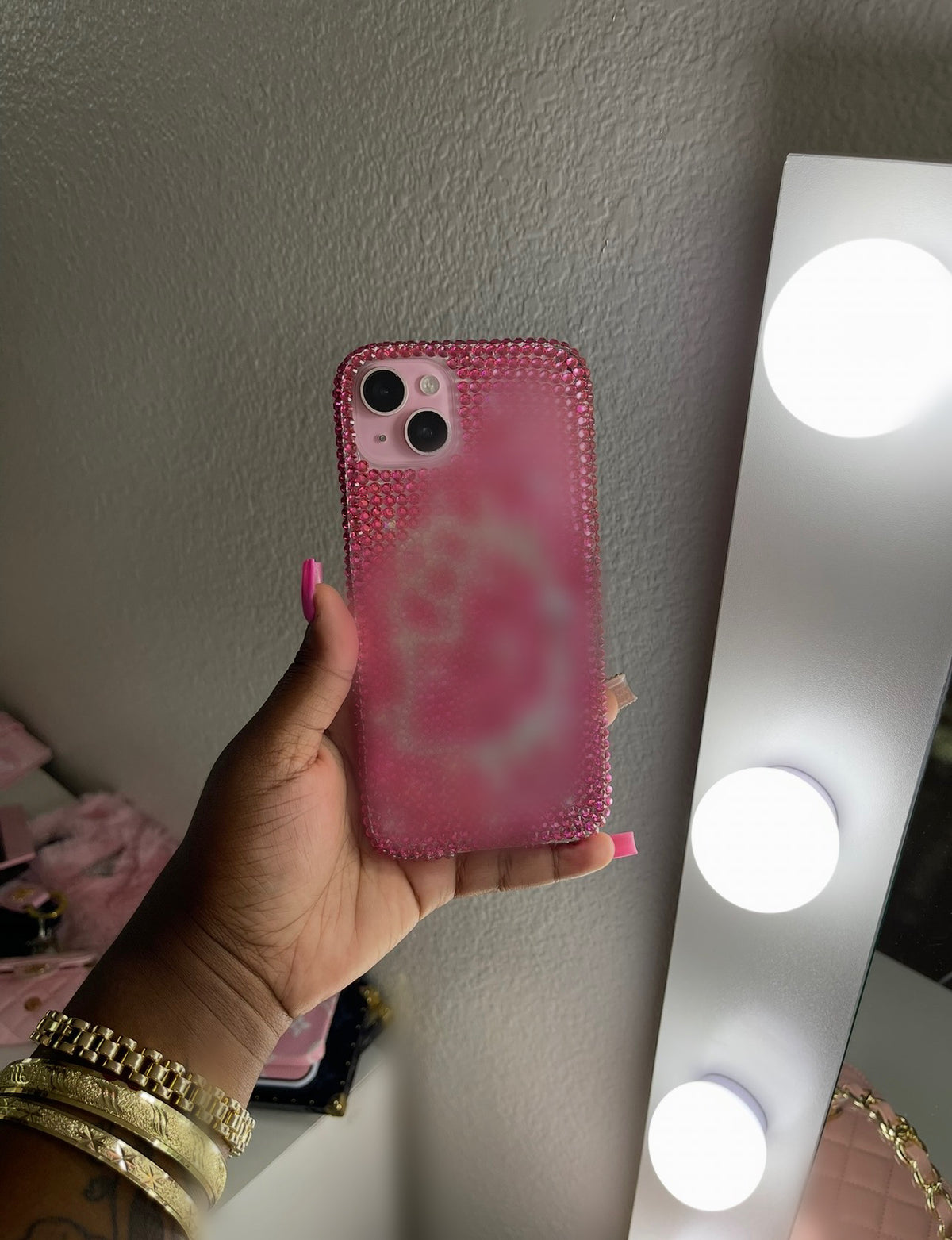 SPARKLY DARK PINK ICON CASE (pre-order)