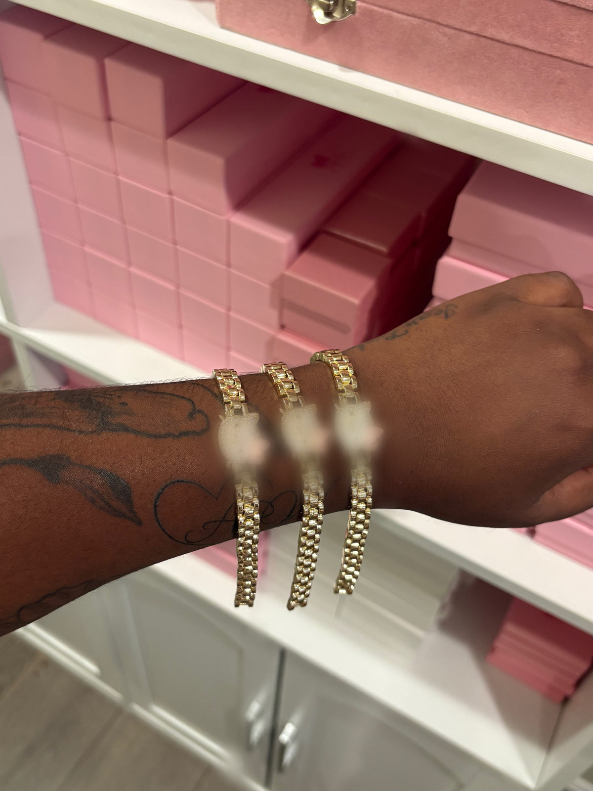 ICON PINK BOW ROLLIE BRACELET