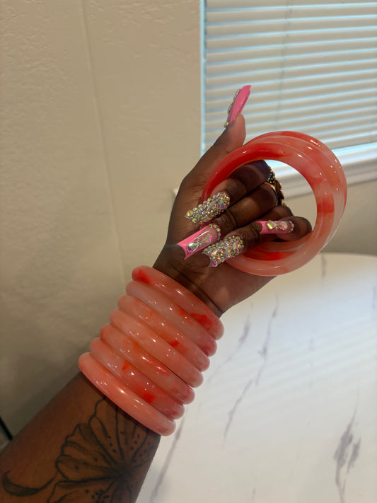 ORANGE JADE BANGLE