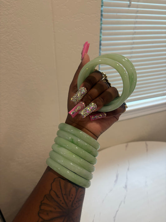 MATCH GREEN JADE BANGLE