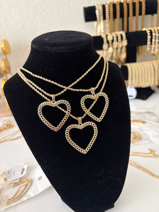LARGE HEART ROLEX NECKLACE