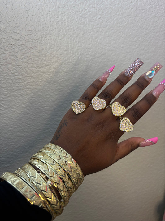 JUMBO PINK HEART RING