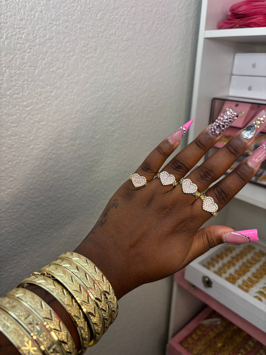 SMALL PINK HEART RING
