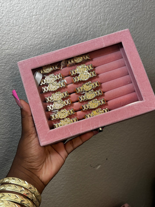 HK FACE DOUBLE FINGER RING