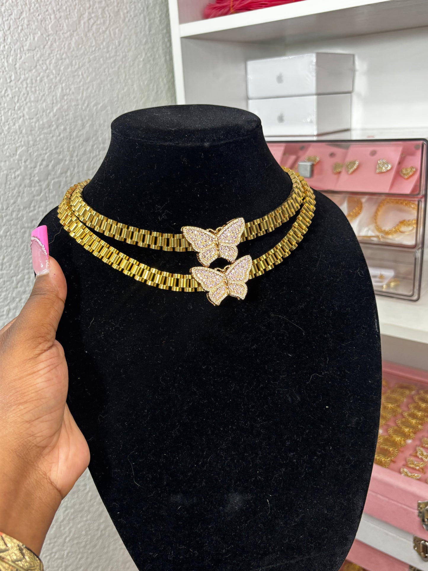 BUTTERFLY ROLEX NECKLACE