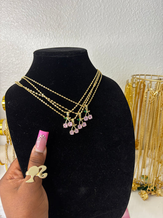 PINK CHERRY NECKLACE