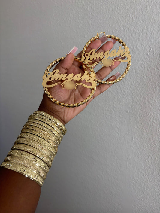 Custom Name Hello Kitty Hoops