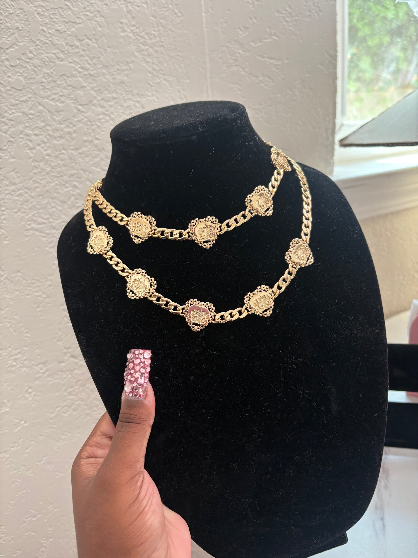 MULTI BB HEART ROLEX NECKLACE