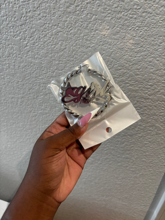 70MM SILVER STARGIRL HOOPS