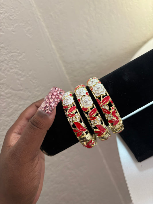 RED FLORAL BANGLE